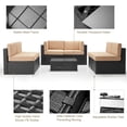 thumbnail image 5 of YODOLLA 7-Piece Patio Furniture Set with 43" Fire Pit Table, Rattan Wicker Outdoor Sectional Sofa Couch with Table Patio Conversation Set for Lawn& Backyard In Black& Beige, 5 of 10