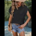 thumbnail image 4 of Suéter de Corta para Mujer, Jersey de Punto de Algodón 2025, Camisetas Sin Mangas, Conjuntos de y Verano, Negro, Talla M, 4 of 8