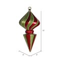 thumbnail image 2 of Vickerman 12 Pouces Finial Diamant Rayé Citron Rouge Ornement de Noël, 2 of 2