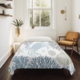 thumbnail image 4 of Blue Beige Crab Coastal Large Tapestry for Bedroom Wall Hanging Tapestry, Summer Coral Nautical Ceiling Backdrop Tapestries Poster Blanket Wall Decor for Teens Room Living Room Dorm 85" x 90", 4 of 8