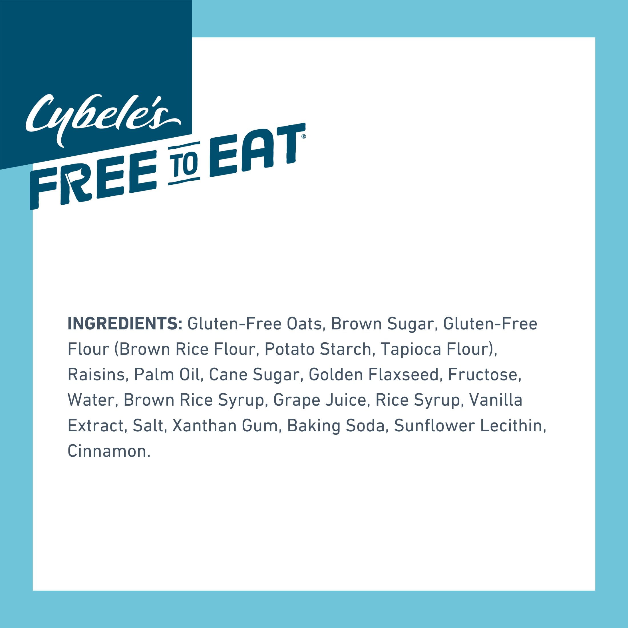 (2 pack) Cybele’s Free to Eat, Gluten-Free & Vegan, Soft-Baked, Oatmeal Raisin Cookies, 6oz, 12 Count
