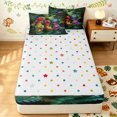 thumbnail image 4 of Manfei Cute Dinosaur Zipper Twin Comforter Sets with Fitted Sheet and 2 Pillowcases, Woodland Cartoon Animal Zipper Bedding Set, Dark Green, Polkadot Reversible, 4 Pieces, 4 of 7