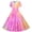 Pink, variant on YHAJDS Girls Summer Dance Dresses Tie Dye Print Short Sleeve Button Down Peter Pan Collar Birthday Party Dress Size 5-14 Year