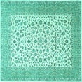 thumbnail image 1 of Ahgly Company Machine Washable Indoor Square Persian Turquoise Blue Traditional Area Rugs, 4' Square, 1 of 4