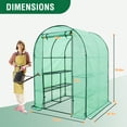 thumbnail image 3 of EAGLE PEAK Mini Walk In 3-Tier 8-Shelf Walk-In Gardening Planting Greenhouse with Roll-up Zipper Door, Mesh Side Windows, Green, 3 of 9