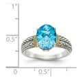 thumbnail image 4 of 14K Two-Tone Gold Ring Band Gemstone Yellow Sky Blue Topaz, 4 of 6