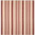 thumbnail image 2 of Safavieh Courtyard Aaron Striped Indoor/Outdoor Area Rug, Beige/Red, 6'7" x 6'7" Square, 2 of 12