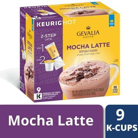Gevalia Mocha Latte Espresso K-Cup Packs & Froth Packets, 9 count Box