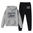 thumbnail image 4 of BOOMNY Toddler Girls 2 Peice Sweatsuits Graphic Y2K Long Sleeve Sweatshirts Pants Sets for Kids Comfy Track Suits, 4 of 4