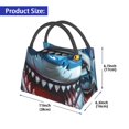 thumbnail image 2 of Yiaed Cartoon Cute Shark Print Lunch box lunch bag Portable Insulated Lunch Box for Women Men Cooler Tote Bag with Front Pocket for Work Picnic Travel, 2 of 6
