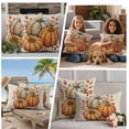 thumbnail image 5 of Burnt Orange Pumpkin Fall Outdoor Waterproof Pillow Covers, Thanksgiving Botanical Leaves Rustic Decorative Square Throw Pillowcase Sofa Cushion Sham for Patio/Couch/Chair, 16"x16" 2 Pack, 5 of 8