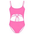 thumbnail image 1 of Greeniant Diosa de la playa destaca con trajes de baño sexys de una pieza, ropa de playa de verano, traje de baño, regalo, colores vibrantes Traje de baño rosa METRO, 1 of 6