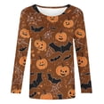 thumbnail image 4 of Heisall Womens Halloween Print T-Shirts Loose Round Neck Long Sleeve Pullover Casual Fashion Tops 2025 New Arrival, 4 of 5