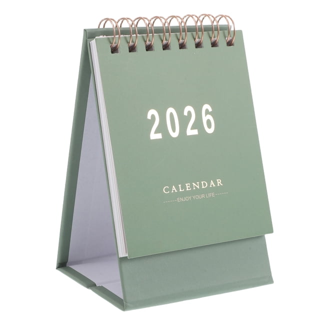 Agenda de escritorio 2026: Calendario de sobremesa con tapa abatible, planificador mensual para el hogar y la oficina.