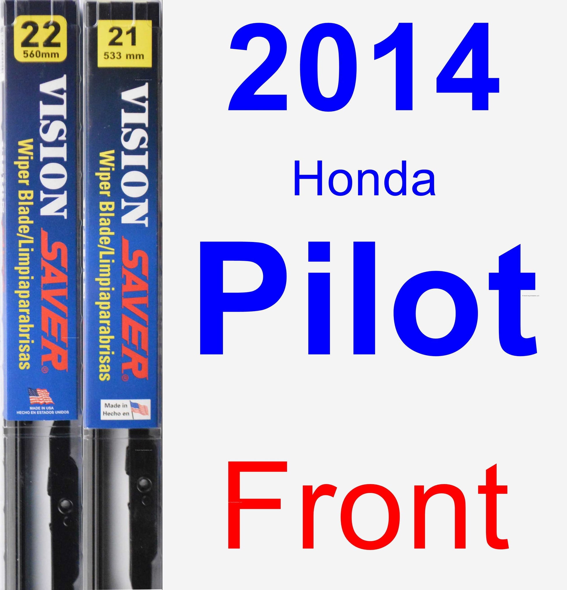 2014 Honda Pilot Wiper Blade Set/Kit (Front) (2 Blades) Vision Saver