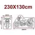 thumbnail image 3 of Funda de Lona Impermeable para Moto, Polvo Resistente al Agua, Lluvia, Viento, excrementos de pájaros, para Moto Scooter Moto Scooter (Grande 230 x 130 cm) Rojo Verde, 3 of 5