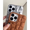 thumbnail image 2 of Compatible with iPhone 15 Pro Max Case for Women/Girls, Cute 3D Laid Desgin Soft Silicone Shockproof Raised Bumper Corners Case for iPhone 15 Pro Max（Brown）, 2 of 13