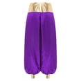 thumbnail image 4 of YiZYiF Women‘s Belly Dance Harem Pants Loose Lantern Trouser Halloween Arabian Princess Cosplay Costume Purple XXL, 4 of 5