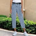 thumbnail image 2 of QURATI Women's Summer Lightweight High Waisted Loose Straight Cut Retro Harem Jeans Womens Bottoms Light Blue XL, 2 of 4
