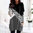 thumbnail image 2 of Femmes Automne Hiver Col Rond Col Rond Manches Longues T-Shirt Haut Poche Poche Intérieure Blouse à Manches Longues, 2 of 4
