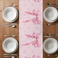 thumbnail image 4 of Table Runner 108 Inches Long for Kitchen Dining, Pink Bow Dresser Scarf Farmhouse, Dining Table Decorations for Wedding/Parties, Cute Watercolor Girls Cartoon Luxury 13 x 108 In, 4 of 8