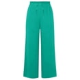 thumbnail image 4 of Women's Wide Leg Lounge Pants with Pockets Lightweight High Waisted Palazzo Adjustable Tie Knot Flowy Trousers Blue 2XL, 4 of 7