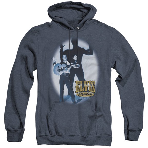 Elvis Presley Hands Up Adult Heather Hoodie Sweatshirt Navy