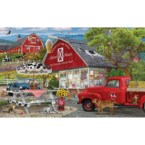SUNSOUT INC - Dairy Bar - 1000 pc Jigsaw Puzzle by Artist: Bigelow Illustrations - Finished Size 19" x 30" - MPN# 31911