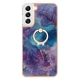 thumbnail image 6 of SaniMore for Samsung Galaxy S22 Plus Case, Marble Pattern 3 in 1 Heavy Duty Shockproof Full Body Hard PC+IMD Bumper Drop Protective Women Girls Cover Rotating Ring Bracket Stand, Purple, 6 of 10