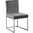thumbnail image 3 of Meridian Furniture Contemporary Giselle Velvet Dining Chair in Gray (Set of 2), 3 of 7