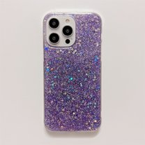 Nalacover for iPhone 14 Pro Sparkle Glitter Case, Soft TPU/Rubber Slim Shockproof Drop Protection Cover, Shining Bling Non-Yellowing Case for iPhone 14 Pro Women Girls, Purple