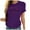 Purple, variant on WREESH Casual Women's Heartbeat T-Shirts Cute Short Sleeve Graphic Crew Neck Blouses Red