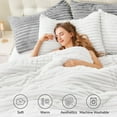thumbnail image 3 of BEDELITE Fleece Twin Comforter Set -Super Soft & Warm Fluffy Bright White Bedding, Luxury Fuzzy Heavy Bed Set for Winter with 1 Pillow case, 3 of 9