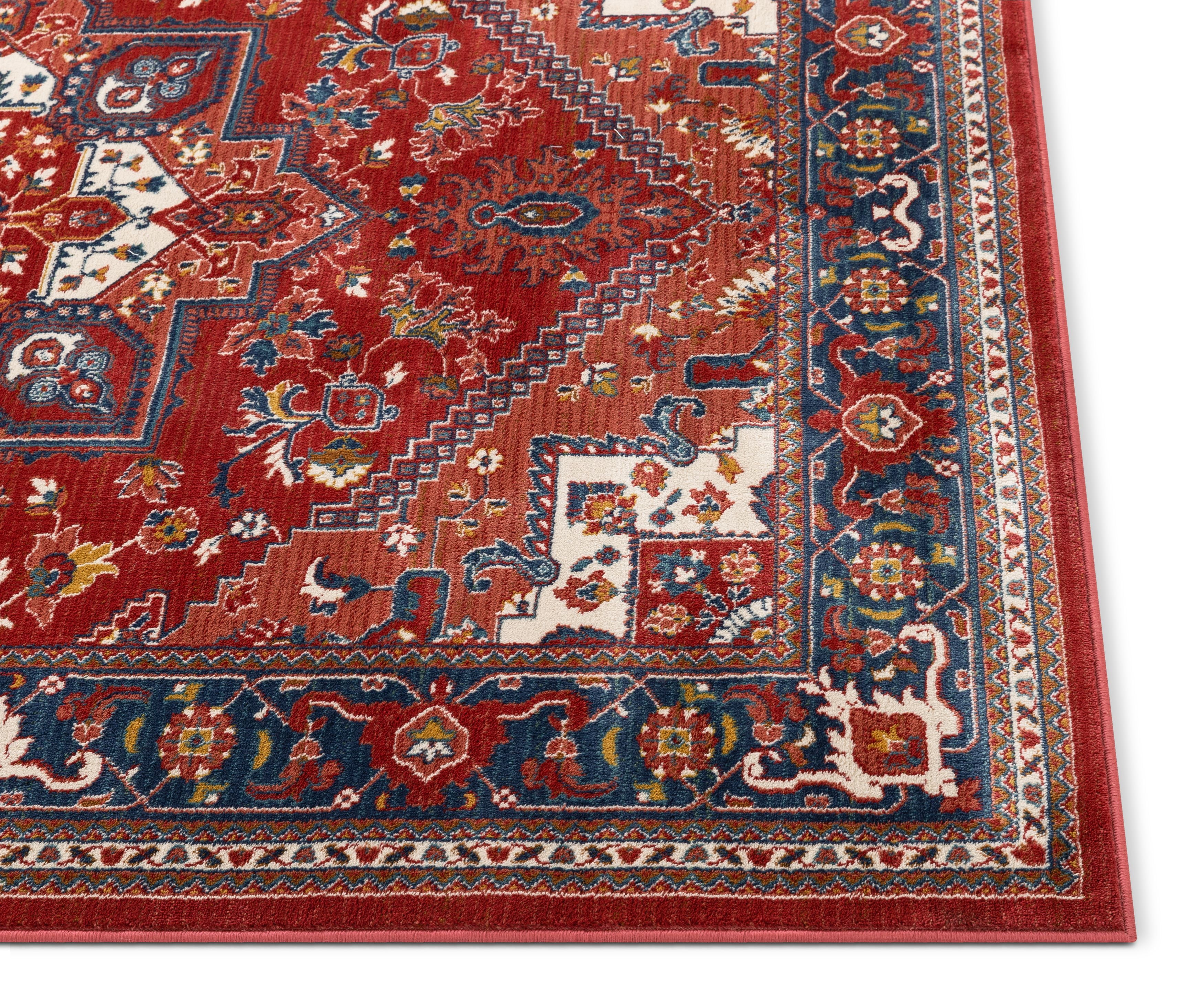 Well Woven TU-90-5 Tulsa Jackie Crimson Traditional Medallion Area Rug - 5 ft. 3 in. x 7 ft. 3 in.