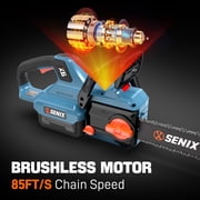 SENIX 60V 16 Battery Chainsaw Brushless Electric Chainsaws Cordless Chain Saw with 4Ah Battery & Charger Garden Tool for Trees, Pruning, Branch Trimming CSX6-M