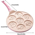 thumbnail image 2 of Pancake Pan 7-Cavity Cute Animals Pattern Non Stick Egg Frying Pan Fun Design for Kids 26cm Pink, 2 of 8