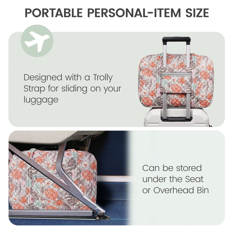 Narwey Quilted Floral Travel Duffel, Women's Carry-On photo 4