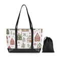 thumbnail image 7 of FORMRS Canvas Laptop Tote Bag for Women with 15.6" Computer Compartments Shoulder Handbag, Brown Christmas House, 7 of 7