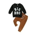 thumbnail image 1 of Fortune Ensemble d'Hiver pour Tout-Petit Garçon Grand Frère Chandail à Col Rond et Pantalon Ensemble 2 Pcs 1-6 Ans, 1 of 8