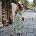 thumbnail image 4 of Summer Dresses for Women Maxi Dress Sleeveless Belt Polka Dot Resort Swing Dress, 4 of 6