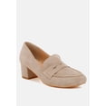 thumbnail image 2 of Astra Block Heel Genuine Suede Loafers, 2 of 10