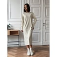 thumbnail image 4 of Women'S Dress Loose Fitting Long Sleeve Evening Fall Winter Dresses for Women White S, 4 of 9