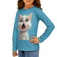 thumbnail image 4 of DISNIMO Blue Cat Shirt for Girls Long Sleeve Shirts Size 7-8 Sports Tshirts for Kids Boys T Shirts Soft Tops for Girls Cute Cute Crewneck Shirts Girls Fancy Clothes for Kids Fall Clothing Girls, 4 of 7