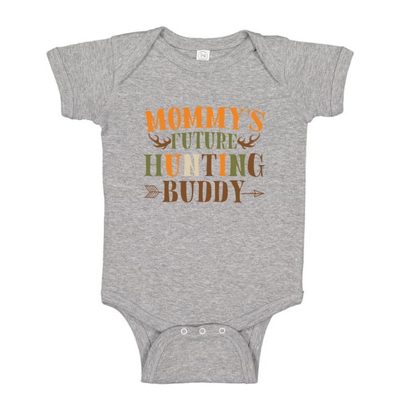 Mommy's Future Hunting Buddy Baby Bodysuit One Piece NB Athletic Heather