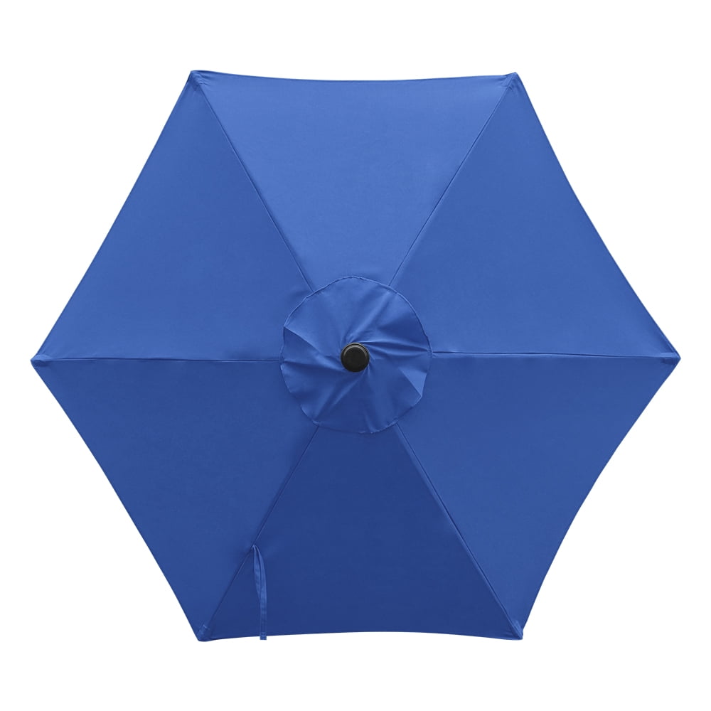 Kool 7.5ft Patio Umbrella with Crank Handle, Outdoor Market Umbrella with 6 Sturdy Umbrella Ribs Waterproof for Garden, Deck, Backyard, Pool, Navy Blue