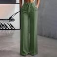 thumbnail image 6 of Zedker Wide Leg Pants for Women High Waisted Pants Solid Color Comfortable Pants Straight Leg Ankle Length Pant for Summer with Pockets Black L, 6 of 9