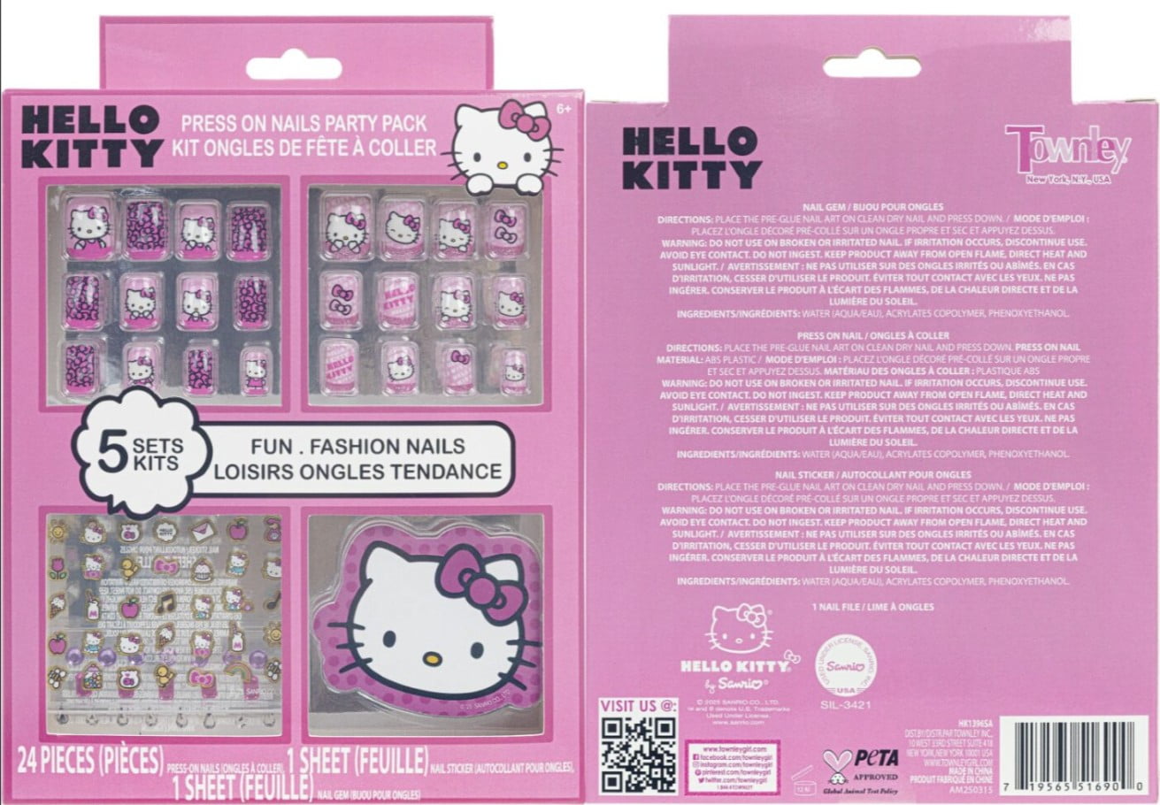 Hello Kitty 24pk Pink Press on Nails