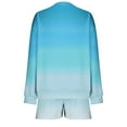 thumbnail image 5 of Annhoo Workout Sets for Women 2 Piece Gradient Color Outfits Casual Long Sleeve Crewneck Sweatshirt with Shorts Tracksuit, 5 of 5