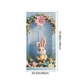 thumbnail image 3 of Sokhug Rideau de Porte de Pâques 35,43x70,87 Pouces Imprimé Lapin Œuf Décor pour Porte d'Entrée Mur Multicolore, 3 of 6