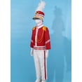 thumbnail image 6 of Raenseen Kids Unisex Drum Troupe Honor Guard Flag-raiser Uniform Set Brass Band Performance Suit Red A 140, 6 of 7